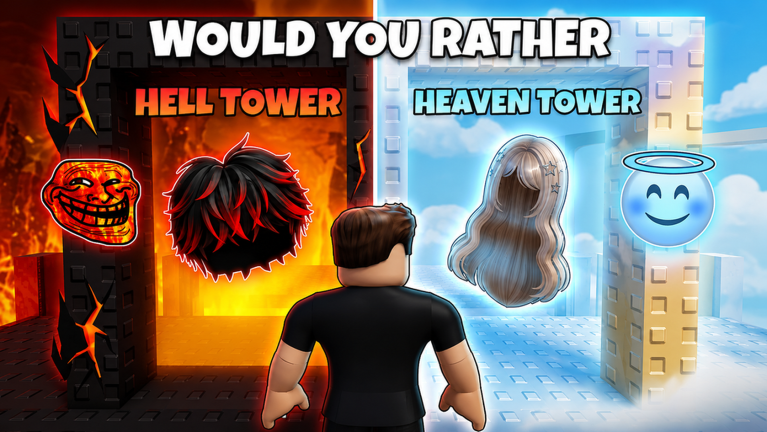 Would You Rather Hell or Heaven Outfit Tower official Roblox experience thumbnail